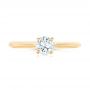 14k Yellow Gold 14k Yellow Gold Custom Solitaire Diamond Engagement Ring - Top View -  102757 - Thumbnail