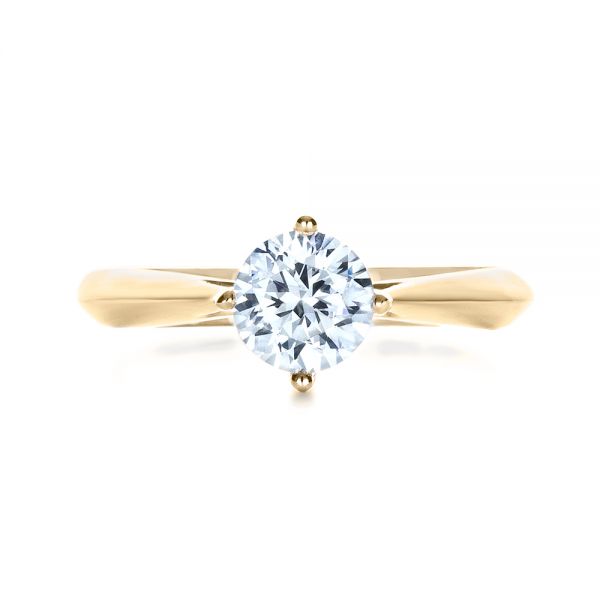 18k Yellow Gold 18k Yellow Gold Custom Solitaire Diamond Engagement Ring - Top View -  103396