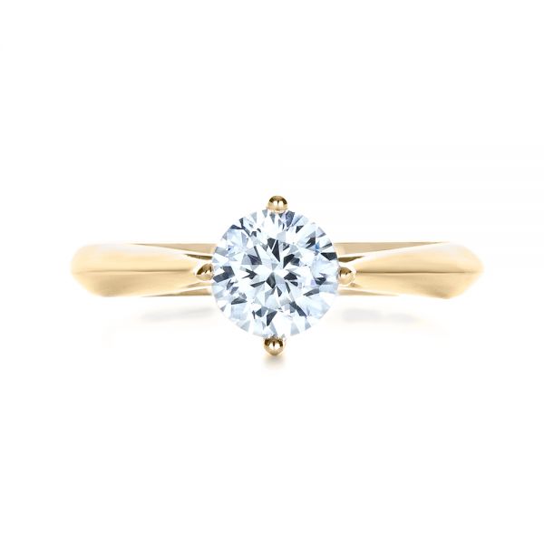 14k Yellow Gold 14k Yellow Gold Custom Solitaire Diamond Engagement Ring - Top View - 103396