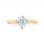 18k Yellow Gold 18k Yellow Gold Custom Solitaire Diamond Engagement Ring - Top View -  103396 - Thumbnail