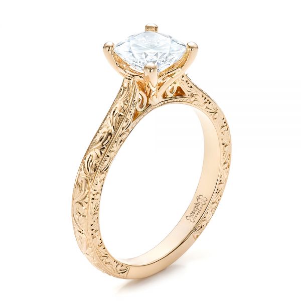 Custom Rose Gold Solitaire Engagement Ring - Image
