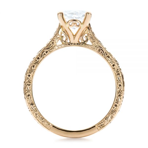 Custom Rose Gold Solitaire Engagement Ring - Front view