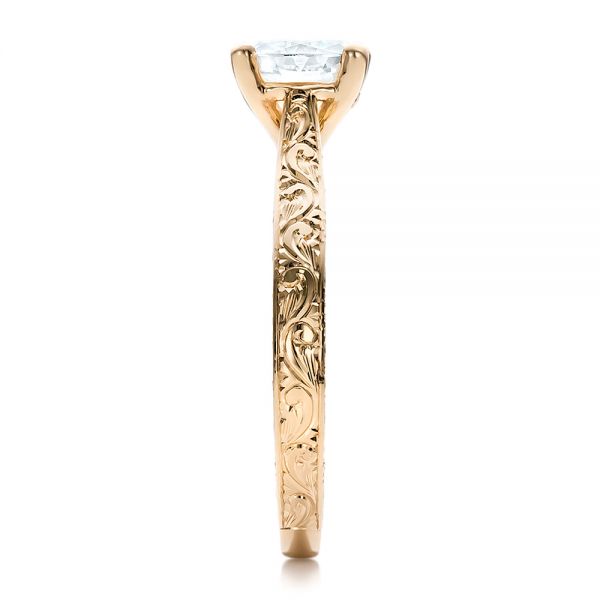 Custom Rose Gold Solitaire Engagement Ring - Side view