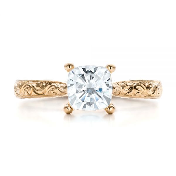 Custom Rose Gold Solitaire Engagement Ring - Top view