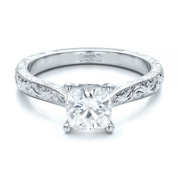 Custom Rose Gold Solitaire Engagement Ring - front perspective