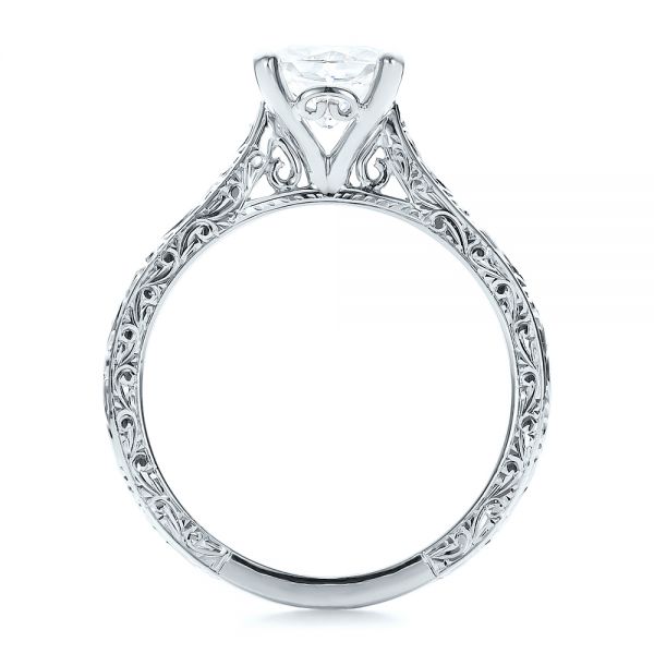 Custom Rose Gold Solitaire Engagement Ring - Front view