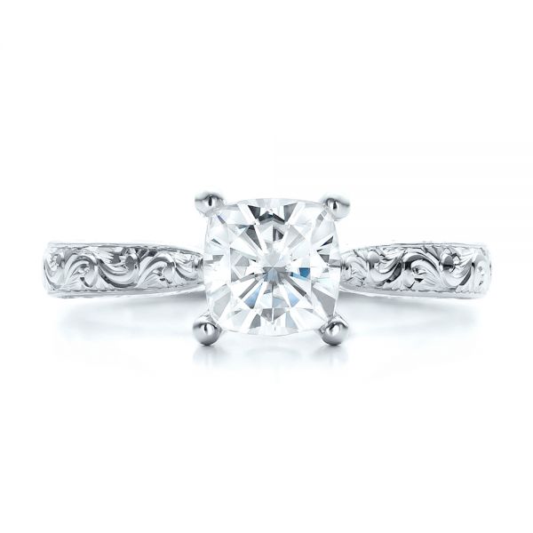 Custom Rose Gold Solitaire Engagement Ring - Top view
