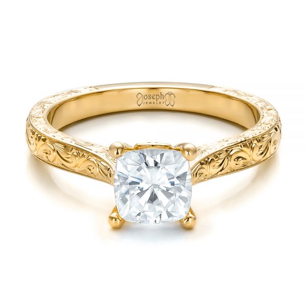 Custom Rose Gold Solitaire Engagement Ring - front perspective