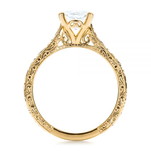 Custom Rose Gold Solitaire Engagement Ring - Front view