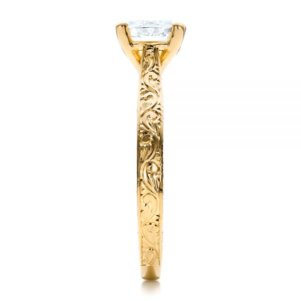 Custom Rose Gold Solitaire Engagement Ring - Side view
