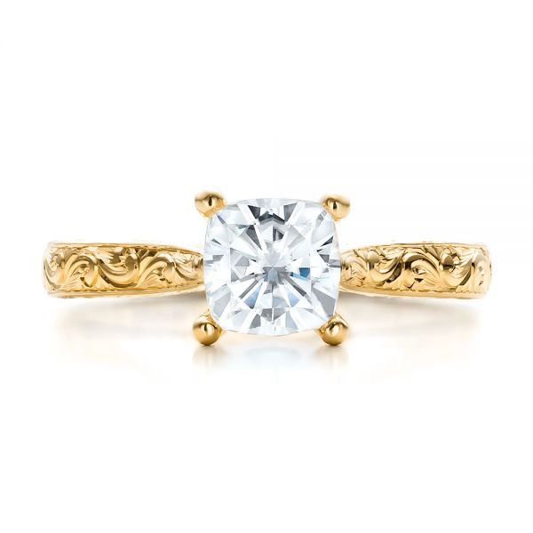 Custom Rose Gold Solitaire Engagement Ring - Top view