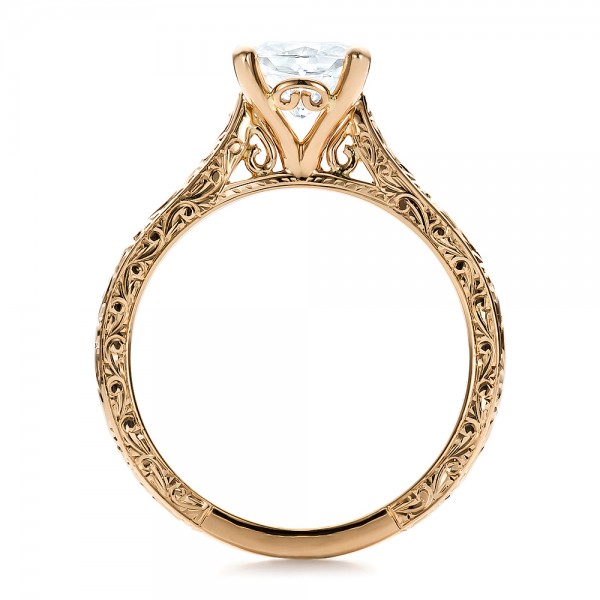  18K Gold 18K Gold Custom Solitaire Engagement Ring - Front View -  100780