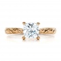  14K Gold 14K Gold Custom Solitaire Engagement Ring - Top View -  100780 - Thumbnail