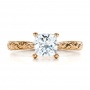  18K Gold 18K Gold Custom Solitaire Engagement Ring - Top View -  100780 - Thumbnail