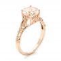 14k Rose Gold Custom Solitaire Morganite Engagement Ring - Three-Quarter View -  103444 - Thumbnail