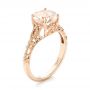 14k Rose Gold Custom Solitaire Morganite Engagement Ring - Three-Quarter View -  103444 - Thumbnail