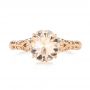 14k Rose Gold Custom Solitaire Morganite Engagement Ring - Top View -  103444 - Thumbnail