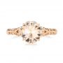 14k Rose Gold Custom Solitaire Morganite Engagement Ring - Top View -  103444 - Thumbnail