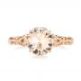 18k Rose Gold 18k Rose Gold Custom Solitaire Morganite Engagement Ring - Top View -  103444 - Thumbnail