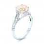 18k White Gold 18k White Gold Custom Solitaire Morganite Engagement Ring - Three-Quarter View -  103444 - Thumbnail