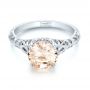  Platinum Platinum Custom Solitaire Morganite Engagement Ring - Flat View -  103444 - Thumbnail