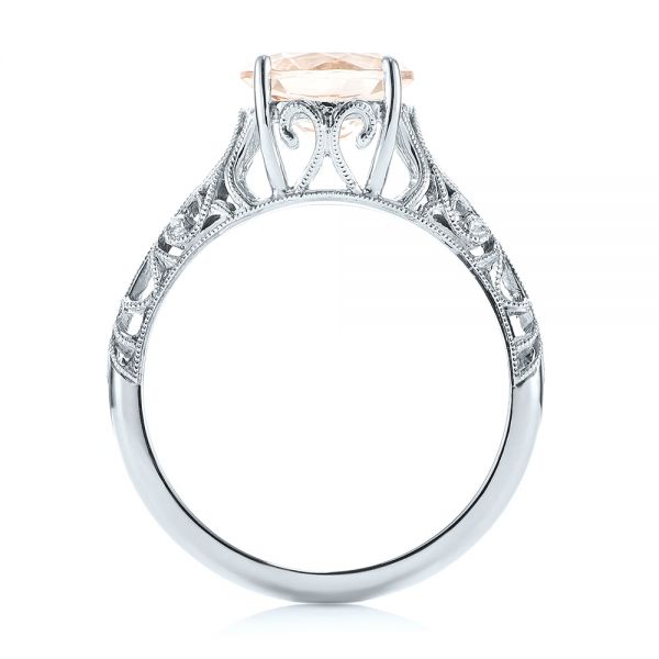  Platinum Platinum Custom Solitaire Morganite Engagement Ring - Front View -  103444