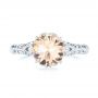  Platinum Platinum Custom Solitaire Morganite Engagement Ring - Top View -  103444 - Thumbnail