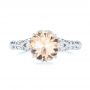 18k White Gold 18k White Gold Custom Solitaire Morganite Engagement Ring - Top View -  103444 - Thumbnail