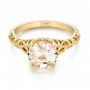 14k Yellow Gold 14k Yellow Gold Custom Solitaire Morganite Engagement Ring - Flat View -  103444 - Thumbnail