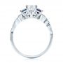  Platinum Platinum Custom Three Stone Blue Sapphire And Diamond Engagement Ring - Front View -  103146 - Thumbnail