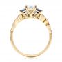 14k Yellow Gold 14k Yellow Gold Custom Three Stone Blue Sapphire And Diamond Engagement Ring - Front View -  103146 - Thumbnail