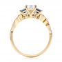 18k Yellow Gold 18k Yellow Gold Custom Three Stone Blue Sapphire And Diamond Engagement Ring - Front View -  103146 - Thumbnail