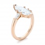 14k Rose Gold Custom Three Stone Diamond Engagement Ring - Three-Quarter View -  103650 - Thumbnail