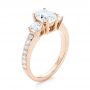 18k Rose Gold 18k Rose Gold Custom Three Stone Diamond Engagement Ring - Three-Quarter View -  103651 - Thumbnail