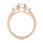 14k Rose Gold Custom Three Stone Diamond Engagement Ring - Front View -  103651 - Thumbnail