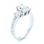 14k White Gold 14k White Gold Custom Three Stone Diamond Engagement Ring - Three-Quarter View -  103651 - Thumbnail
