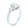 18k White Gold 18k White Gold Custom Three Stone Diamond Engagement Ring - Three-Quarter View -  103651 - Thumbnail