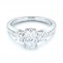 14k White Gold 14k White Gold Custom Three Stone Diamond Engagement Ring - Flat View -  103651 - Thumbnail