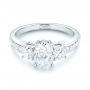  Platinum Platinum Custom Three Stone Diamond Engagement Ring - Flat View -  103651 - Thumbnail