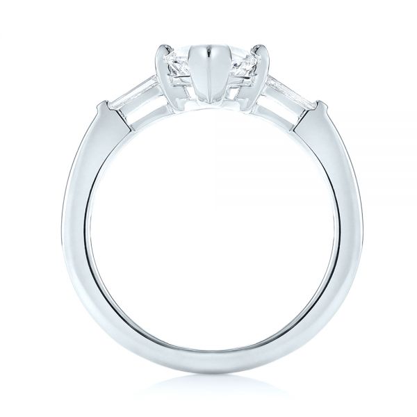 14k White Gold 14k White Gold Custom Three Stone Diamond Engagement Ring - Front View -  103650