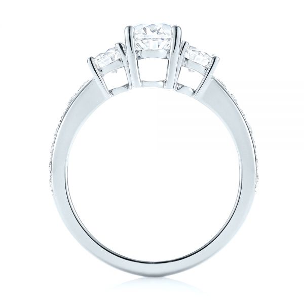  Platinum Platinum Custom Three Stone Diamond Engagement Ring - Front View -  103651