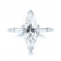 14k White Gold 14k White Gold Custom Three Stone Diamond Engagement Ring - Top View -  103650 - Thumbnail