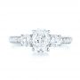 14k White Gold 14k White Gold Custom Three Stone Diamond Engagement Ring - Top View -  103651 - Thumbnail