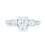  Platinum Platinum Custom Three Stone Diamond Engagement Ring - Top View -  103651 - Thumbnail