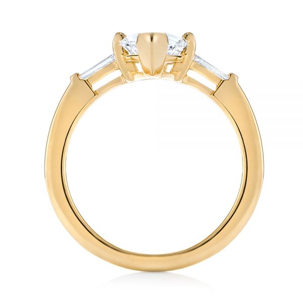 14k Yellow Gold 14k Yellow Gold Custom Three Stone Diamond Engagement Ring - Front View -  103650
