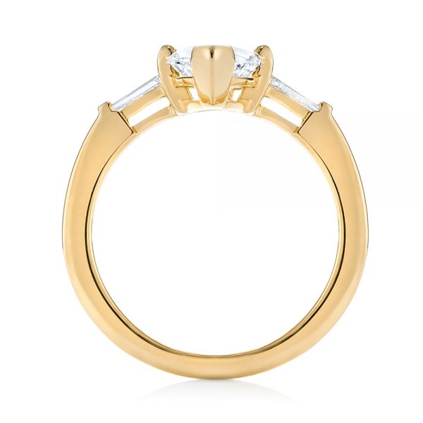 14k Yellow Gold 14k Yellow Gold Custom Three Stone Diamond Engagement Ring - Front View - 103650