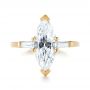 18k Yellow Gold 18k Yellow Gold Custom Three Stone Diamond Engagement Ring - Top View -  103650 - Thumbnail