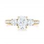 18k Yellow Gold 18k Yellow Gold Custom Three Stone Diamond Engagement Ring - Top View -  103651 - Thumbnail