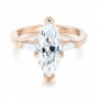 18k Rose Gold 18k Rose Gold Custom Three Stone Diamond Engagement Ring - Flat View -  103650 - Thumbnail