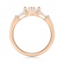 14k Rose Gold Custom Three Stone Diamond Engagement Ring - Front View -  103650 - Thumbnail